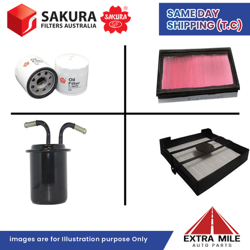 SAKURA Filter Kit For SUBARU FORESTER SG9 4Cyl 2.5L Petrol 07/2002-06/2005