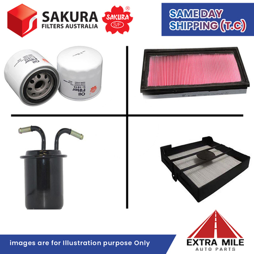 SAKURA Filter Kit For SUBARU FORESTER SG9 4Cyl 2.5L Petrol 07/2002-07/2003