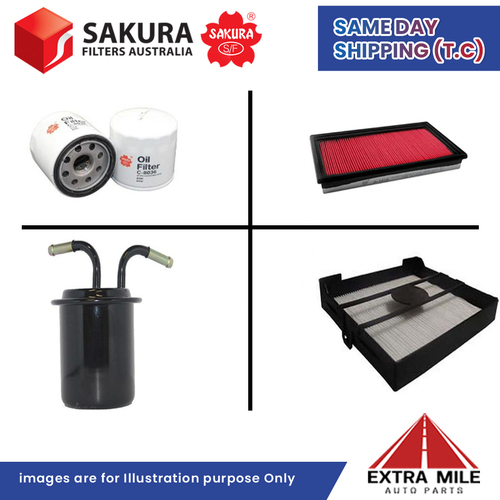 SAKURA Filter Kit For SUBARU FORESTER SG9 4Cyl 2.5L Petrol 08/2003-02/2008