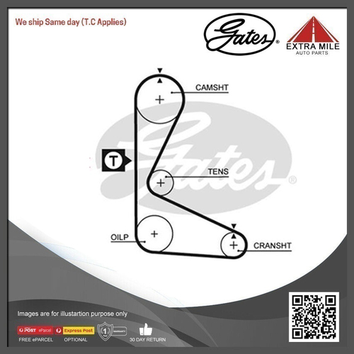 Gates Timing Belt For Fiat Regata 1.5L/60KW 85 Super Petrol Engine-T914