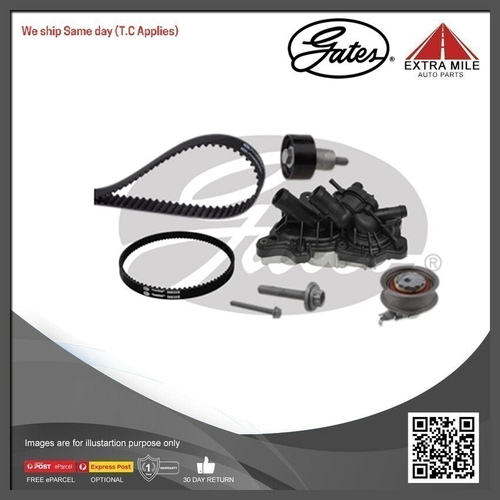 Gates Water Pump & Timing Belt Kit For AUDI A3 1.0L/1.4L Petrol Engine-TCKWP356