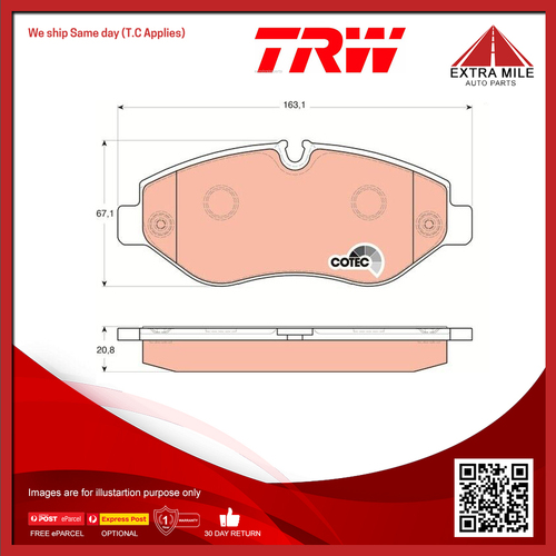 TRW Front Brake Pads For Volkswagen Crafter 30-35 2.5L, 30-50 2.0L/2.5L 2E, 2F