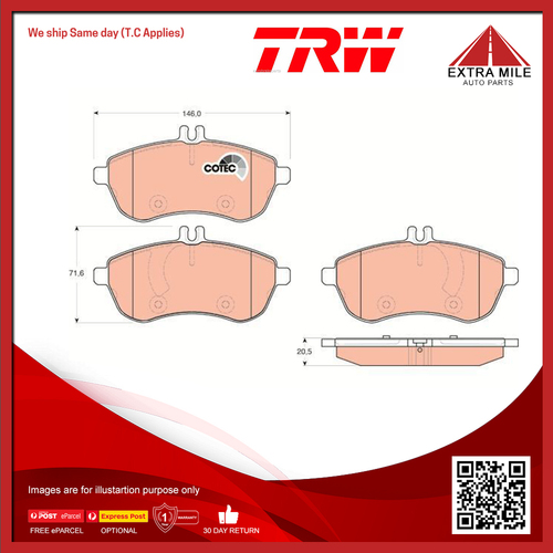 TRW Front Brake Pads For Mercedes-Benz SLK 250 R172 172.447 Convertible