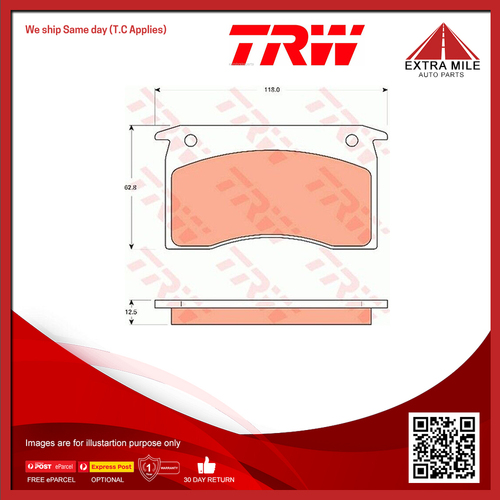 TRW Front Brake Pads For Holden Torana LX, UC 1.9L/2.8L/3.3L/4.2L/5.0L V8 