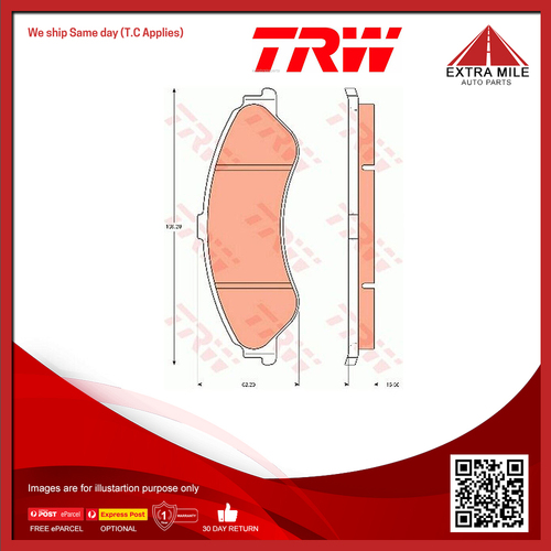 TRW Front Brake Pads For Ford Australia Falcon AU 4.0L/5.0L/5.6L V8 XR6, XR8